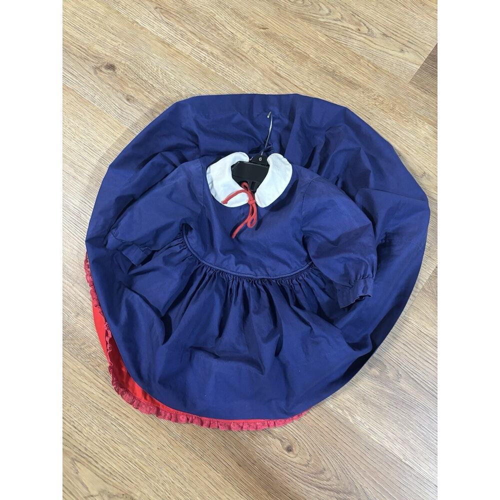 Vintage Handmade Full Circle Dress Nautical Navy 12 Months